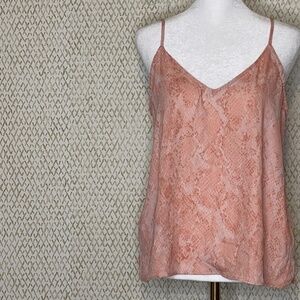 A New Day Pink Snake Skin Pattern Flowy Fabric Tank Top Size Small